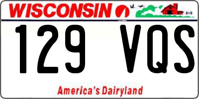 WI license plate 129VQS