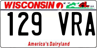 WI license plate 129VRA