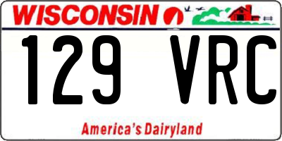 WI license plate 129VRC