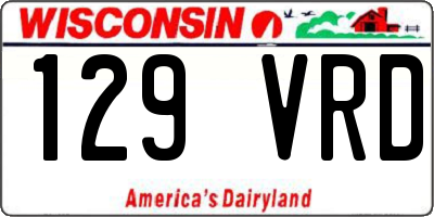 WI license plate 129VRD