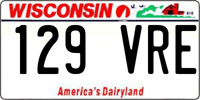 WI license plate 129VRE