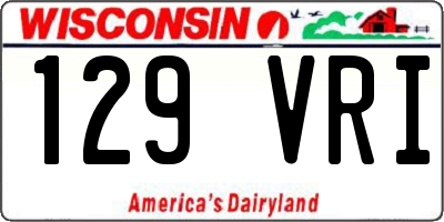 WI license plate 129VRI