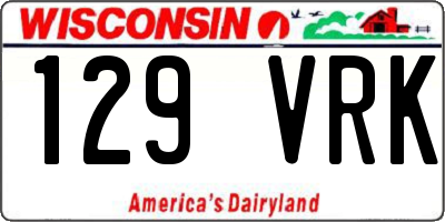 WI license plate 129VRK