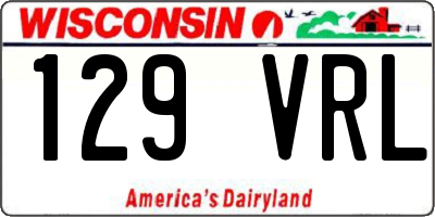 WI license plate 129VRL
