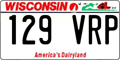 WI license plate 129VRP