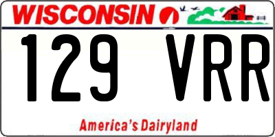 WI license plate 129VRR