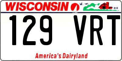 WI license plate 129VRT