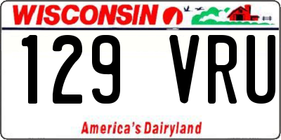 WI license plate 129VRU