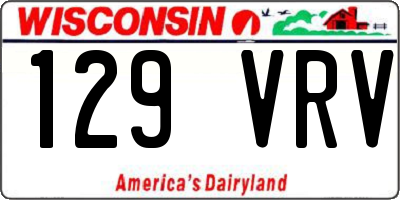 WI license plate 129VRV