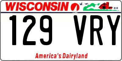 WI license plate 129VRY