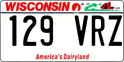 WI license plate 129VRZ