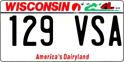 WI license plate 129VSA