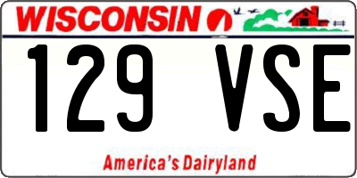 WI license plate 129VSE