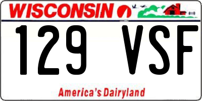 WI license plate 129VSF