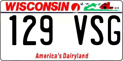 WI license plate 129VSG