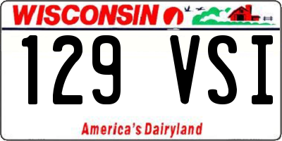 WI license plate 129VSI