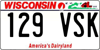 WI license plate 129VSK