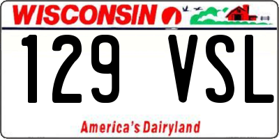 WI license plate 129VSL