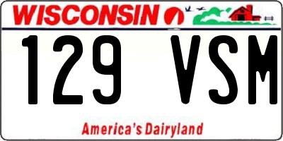 WI license plate 129VSM