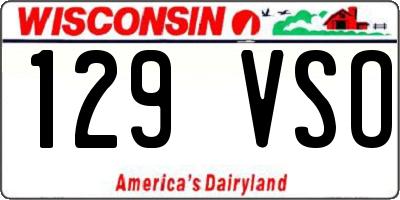 WI license plate 129VSO