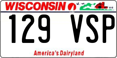 WI license plate 129VSP