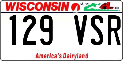 WI license plate 129VSR