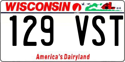 WI license plate 129VST
