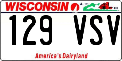 WI license plate 129VSV