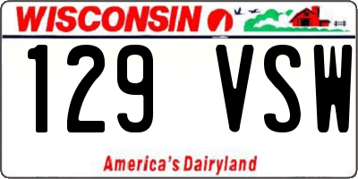 WI license plate 129VSW