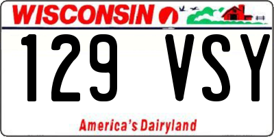 WI license plate 129VSY