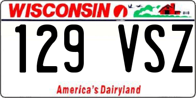 WI license plate 129VSZ