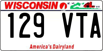 WI license plate 129VTA