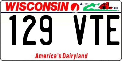 WI license plate 129VTE