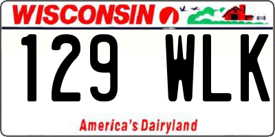 WI license plate 129WLK