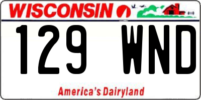 WI license plate 129WND