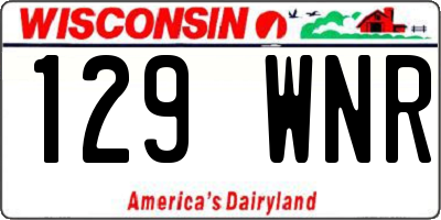 WI license plate 129WNR
