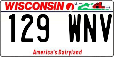 WI license plate 129WNV