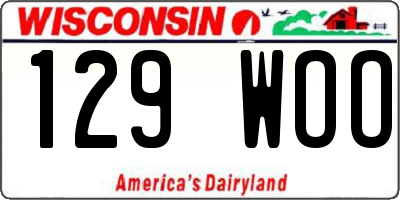 WI license plate 129WOO