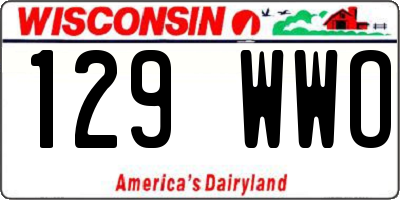 WI license plate 129WWO