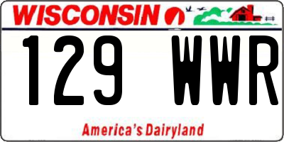 WI license plate 129WWR