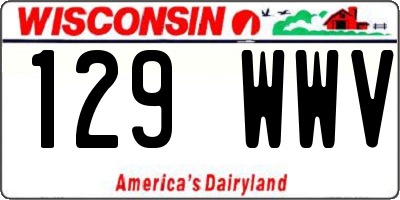 WI license plate 129WWV