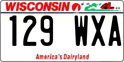 WI license plate 129WXA