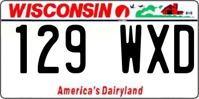 WI license plate 129WXD