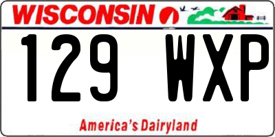 WI license plate 129WXP