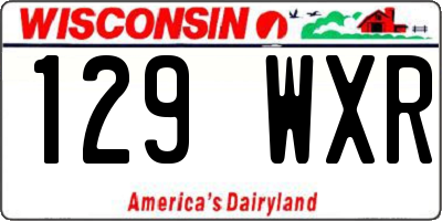 WI license plate 129WXR