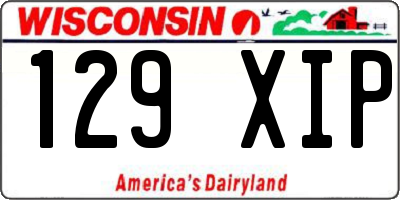 WI license plate 129XIP