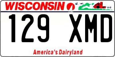 WI license plate 129XMD