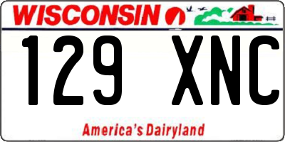 WI license plate 129XNC