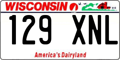 WI license plate 129XNL