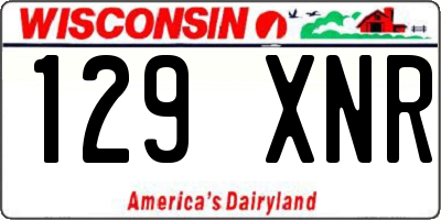 WI license plate 129XNR